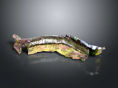 Multi Colored Textured Rock Formation With Green Pink White Hues 3d model