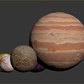 Sun Moon Solar System Saturn Jupiter Mars Earth Pluto Neptune Venus celestial body 3d model