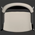 Stylish Modern Leisure Chair With White Upholstered Seat Black Armrests And Silver Metal Legs
