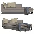 Modern chaise longue multiplayer sofa 3d model