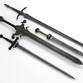 Vintage Medieval Swords Collection With Ornate Handles And Sharp Blades