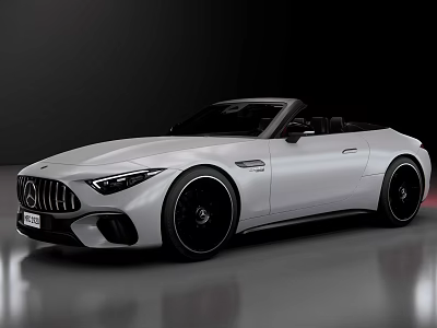 White Luxury Convertible Sports Car With Modern Sleek Design And Stylish Black Wheels 3d model