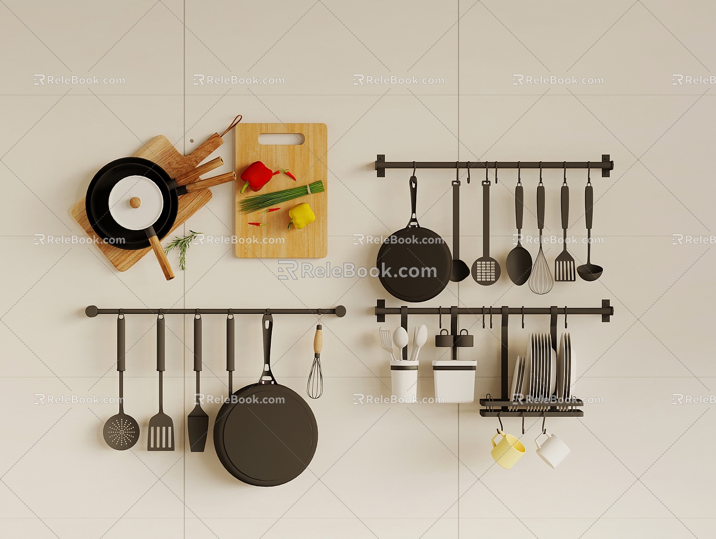 Kitchen board kitchenware kitchen supplies 3d model