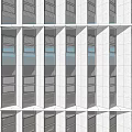 Modern Glass Facade Building With Multi Storey Balconies And Human Figures