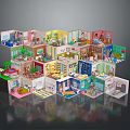Colorful Multi Level Architecture Miniature Model With Detailed Room Layouts And Decor