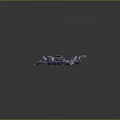3D Terrain Model with Purple Pink Mountains Valleys and Central Pink River