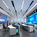 Modern Monitoring Room Monitoring Room Command Center 3d model