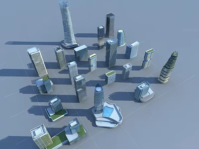 Modern Urban Commercial Complex With Skyscrapers Mixed Use Facilities And Architecture Design 3d model