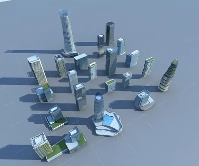 Modern Urban Commercial Complex With Skyscrapers Mixed Use Facilities And Architecture Design 3d model