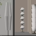 Traditional Oriental Lantern Suspended With Tassel And Bamboo Leaves On Light Beige Wall