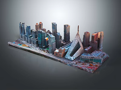 Modern City Model Featuring Skyscrapers And Urban Architectural Design Elements 3d model