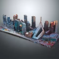 Modern City Model Featuring Skyscrapers And Urban Architectural Design Elements 3d model