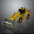 Yellow Construction Loader With Large Front Bucket And Heavy Duty Tires 3d model