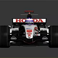 Honda F1 Racing Car With White Red Body And Sponsor Logos