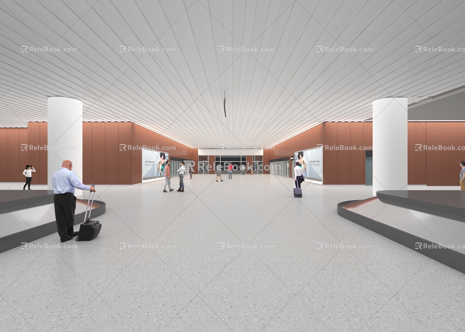 Modern Airport Airport Indoor Baggage Hall Entrance and Exit 3d model