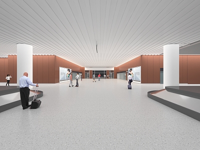 Modern Airport Indoor Baggage Hall Entrance and Exit 3d model