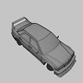 Silver Retro Modified Car With Sporty Front Design Large Alloy Wheels And Classic Sedan Style