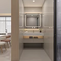 Warm Cream Modern Living And Dining Space With Cozy Sofa And Custom Storage Cabinets