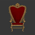 Luxurious Ornate Royal Chair Featuring Golden Frame Red Upholstery And Decorative Accents