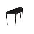 Elegant Modern Black Console Table with Gold Accents and Slim Legs Design