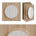 Wooden Framed Mirrors With Oval Round Shapes And Various Wood Tones For Modern Decor