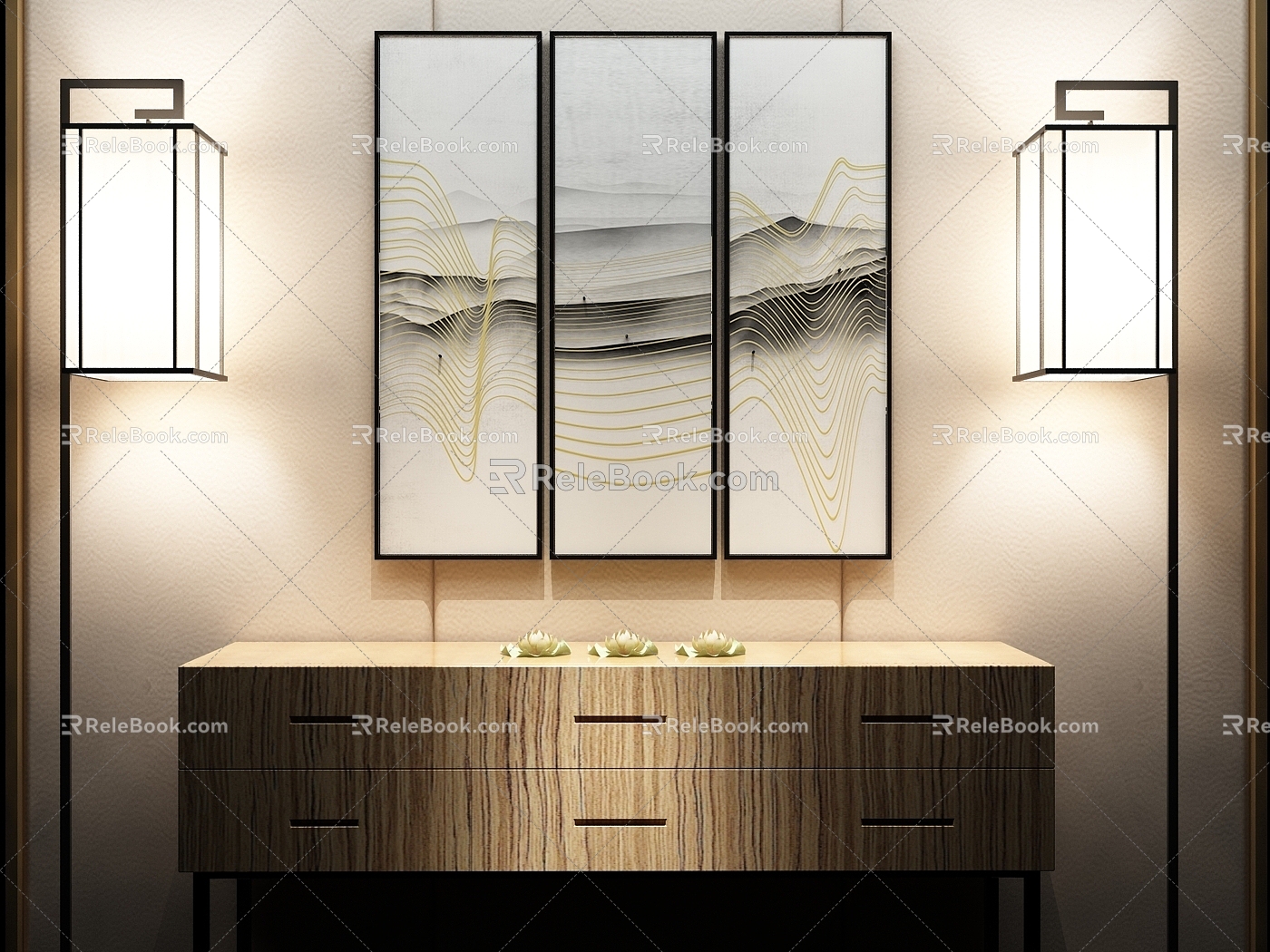 New Chinese Decorative Painting 3d model