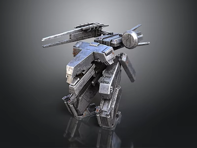 Detailed Futuristic Mechanical Creature Character With Jointed Limbs And Metallic Weaponry 3d model