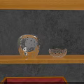Decorative Ornament Set With Hollow Sphere And Metallic Silver Finish