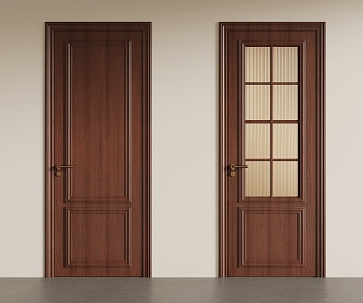 Middle ancient style single door glass single door glass swing door 3d model