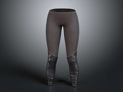 Trendy Grey Leggings With Leather Panel Design For Active Fashion Wear 3d model