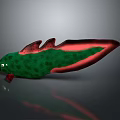 Vibrant Green Spotted Aquatic Animal With Red Fins And Unique Appearance