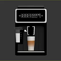 Modern Kitchen Appliance Coffee Machine With Display Screen And Cup Of Layered Beverage