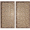 Wooden Textured Room Divider With Decorative Frame For Interior Design 3d model