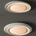 Modern Round Ceiling Light with Soft Glow and White Circular Frame for Interior