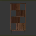 Wooden Shelf Unit with Multiple Open Compartments Simple Modern Design for Home Storage 3d model