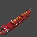 Cargo Ship With Red And Black Hull And Yellow Cranes For Maritime Transport