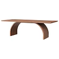 Stylish Wooden Coffee Table With Curved Legs And Rectangular Smooth Top Design