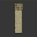Decorative Stone Wall Model With Brick Texture And U Shaped Gaps On Reflective Surface