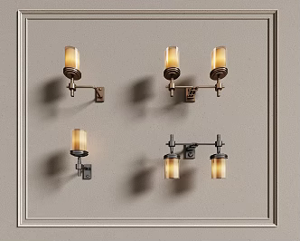 Modern CCD wall lamp combination 3d model