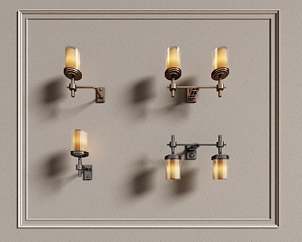 Modern CCD wall lamp combination 3d model