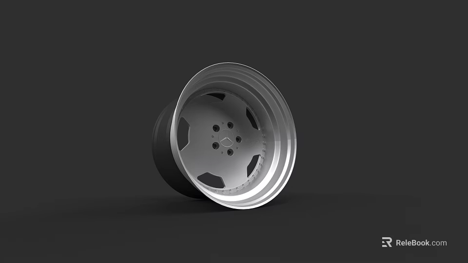 Automotive Tire With Silver Alloy Wheel Modern Spoke Design And Metallic Finish 3d model 