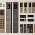 Modern elevator switch elevator button key elevator outgoing call box elevator floor display outgoing call box panel elevator display 3d model