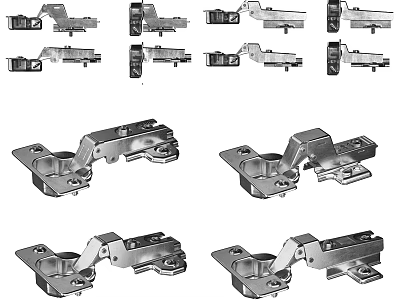 Stainless Steel Cabinet Hinges With Adjustable Design And Heavy Duty Build 3d model