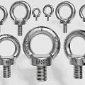 Various Sizes Metal Eye Bolts With Threaded Shanks And Ring Heads
