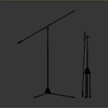 Adjustable Microphone Stands With Sturdy Tripod Base For Audio Equipment 3d model