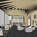 Modern reception area sales department 3d model