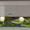 Garden Landscape Design With Winding Path Green Plants Stone Features And Lighting