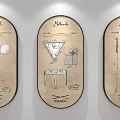 Vintage Billiard Hall Club Interior Decorative Blueprint Style Wall Art