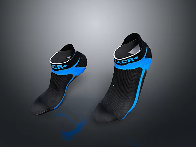 Black And Blue Daily Use Socks With Elastic Cuff Comfortable Design For Everyday Wear 3d model