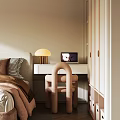 Modern Cozy Kids Room Interior With Round Ceiling Light Bed Armchair And Soft Rug
